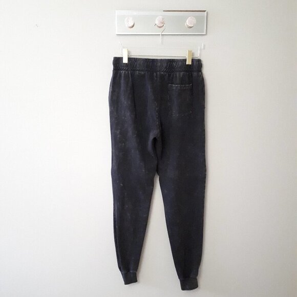 EUC Kangol black weathered look cotton joggers with drawstring waist, M - Picture 3 of 4